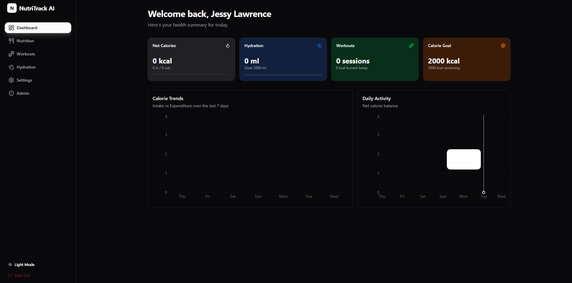 NutriTrack screenshot 1
