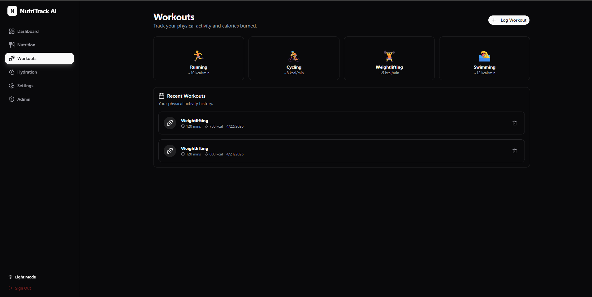 NutriTrack screenshot 3